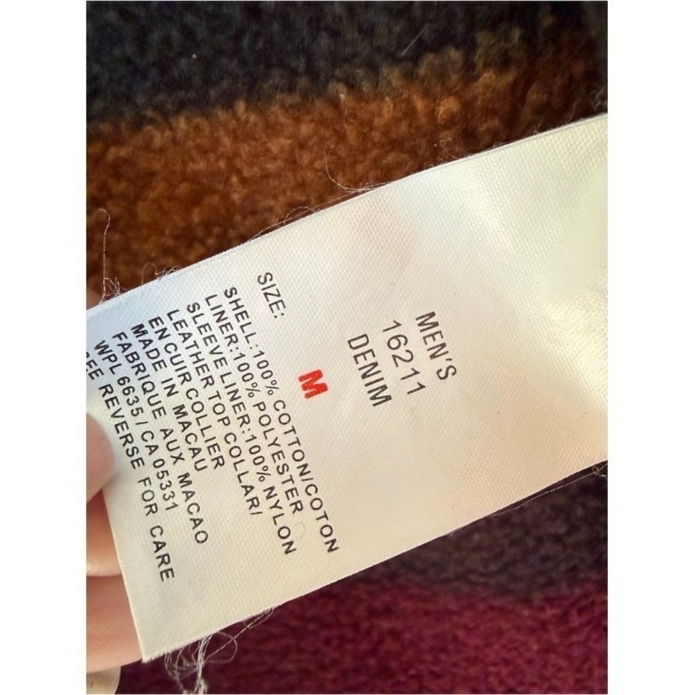 Vtg Woolrich Blanket Lined Denim Jacket Southwestern Barn Chore Aztec Trucker‎ M - Picture 10 of 10